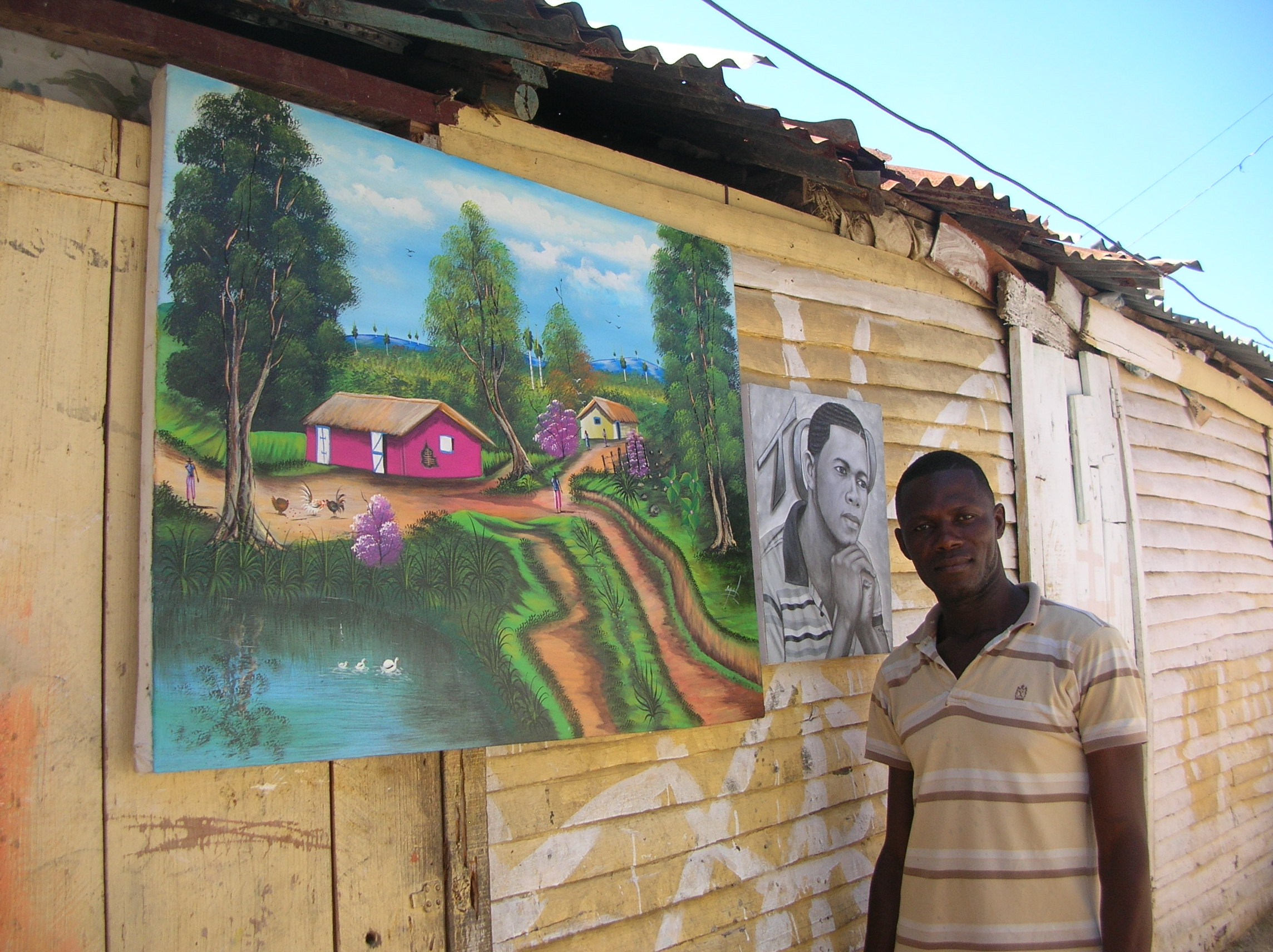 Student with painting